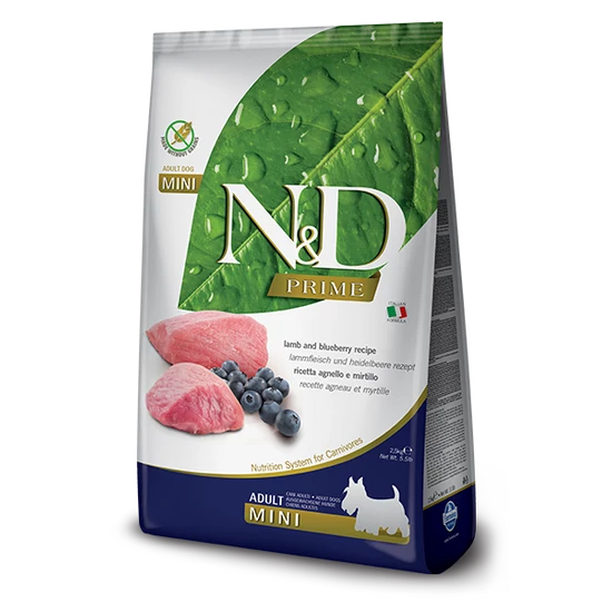 N&amp;D Dog Grain Free Prime - bárány áfonya - Adult mini - 2.5kg
