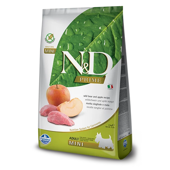 N&amp;D Dog Grain Free Prime - vaddisznó alma - Adult mini - 2.5kg