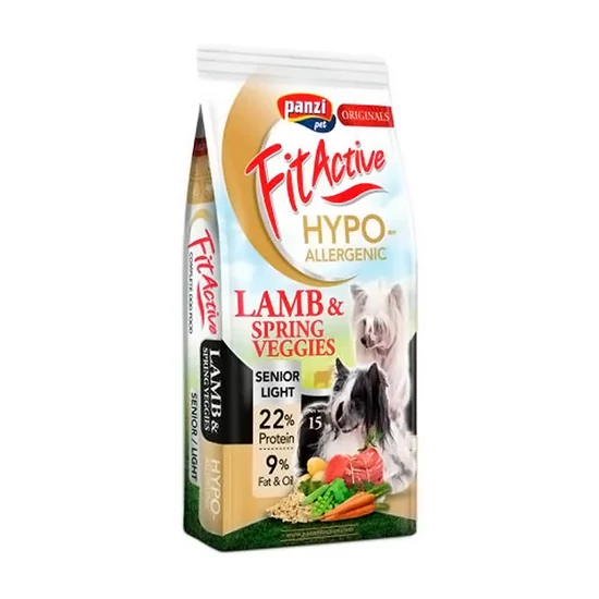 Panzi FitActive Hypoallergenic Lamb Maintenance LIGHT/SENIOR (bárány, rizs, alma) száraztáp - Ételallergiás, öregedő kutyák részére