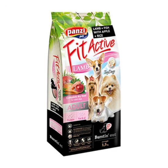 Panzi FitActive ToyDogs Adult Hypoallergenic Lamb (bárány, hal) száraztáp - Ételallergiás kistestű felnőtt kutyák részére, 1.5 kg