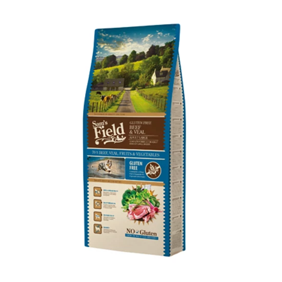 Sam's Field Adult Large, Gluten Free Marha, Borjú - 13kg