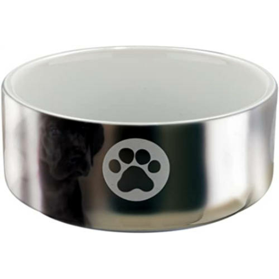 Trixie Ceramic Bowl kerámia tál kutyáknak - fehér, ezüst - 2200ml / Ø19cm