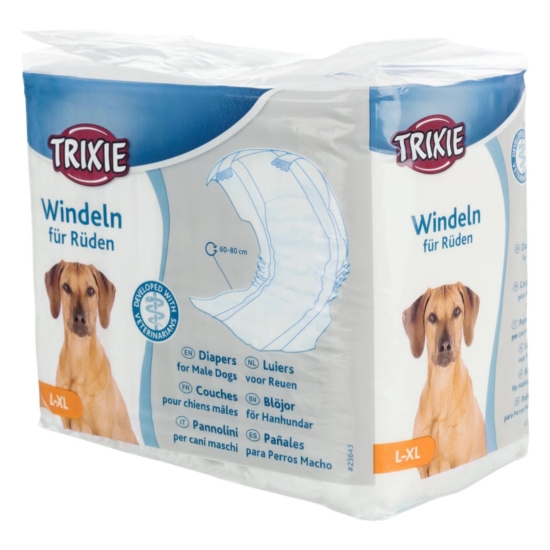 TRIXIE Diapers for Male Dogs kutyapelenka kan kutyáknak - L-XL 60-80cm - 12db