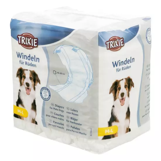 TRIXIE Diapers for Male Dogs kutyapelenka kan kutyáknak - M-L 46-60cm - 12db
