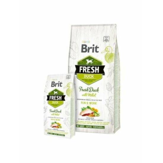 Szuper prémium Brit Fresh Duck with Millet  felnőtt kutyáknak - 12kg