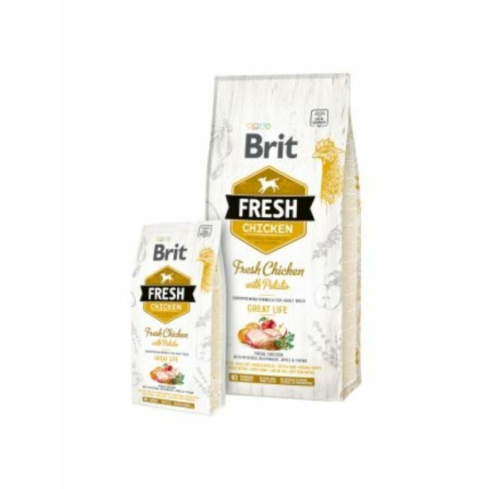 Szuper prémium minőségű Brit Fresh Fresh Chicken with Potato felnőtt kutyáknak - 12kg