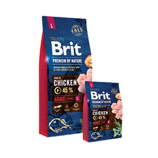 Teljes értékű Brit Premium nagytestű felnőtt kutyának csirke - 3kg