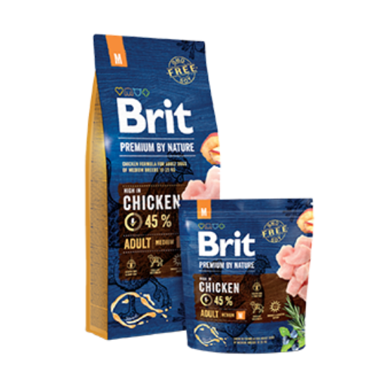 Teljes értékű szárazeledel Brit Premium by Nature közepes testméretű felnőtt kutyáknak