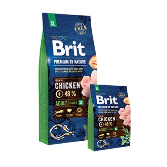 Teljes értékű BritPremium extra nagytestű felnőtt kutyának csirke 15kg