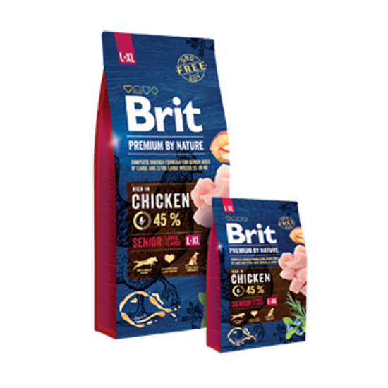 Teljes értékű Brit Premium extra nagytestű idős kutyáknak csirke 3kg