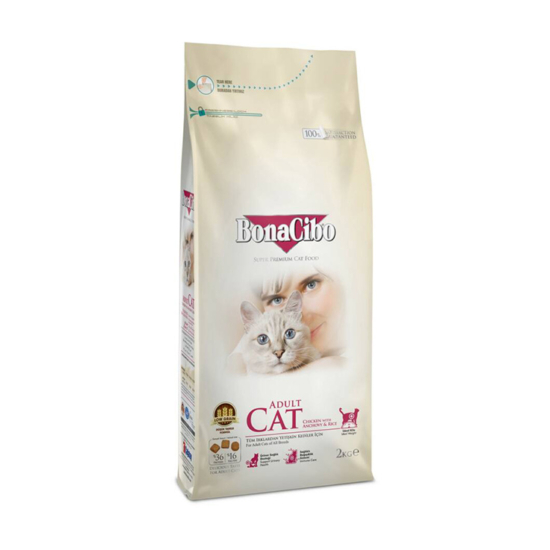BonaCibo Cat Adult Chicken and Rice szuperprémium macskatáp - 5kg