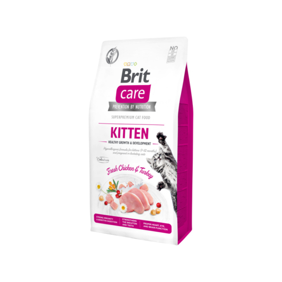 Brit Care Cat GrainFree Kitten Chicken and Turkey száraztáp kölyök macskáknak - 2kg