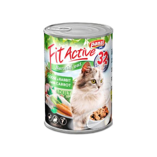 FitActive Cat Adult Goose and Rabbit with Carrot felnőtt nedves macskatáp - 415g