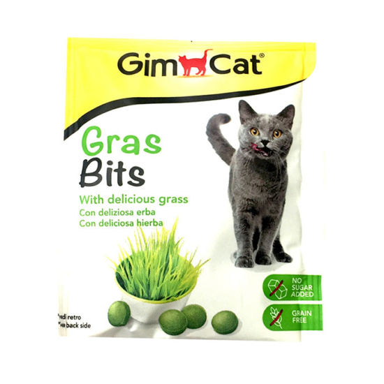 GimCat Gras Bits (zöld fű) tabletta macskáknak - 15g