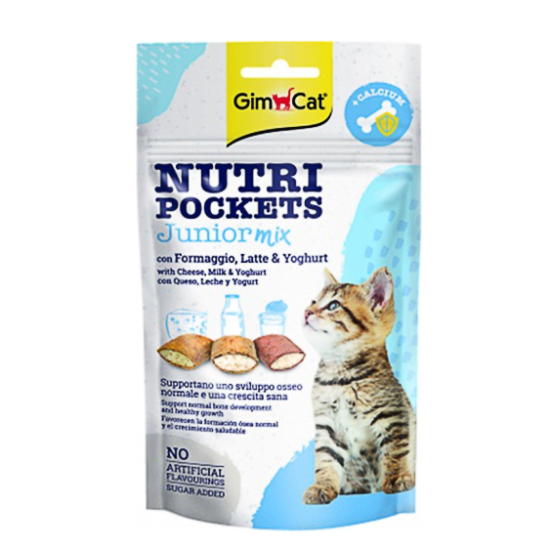 GimCat Snack Nutri Pocket Junior Mix - sajt, tej, joghurt - 60g