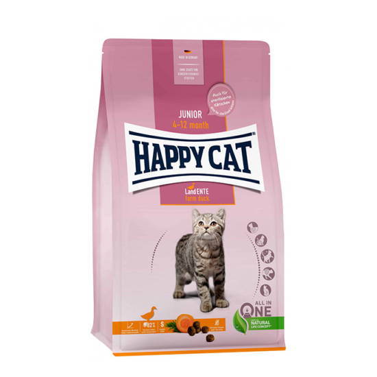 Happy Cat Junior Land Ente GrainFree fiatal száraz macskatáp - kacsa - 1.3kg