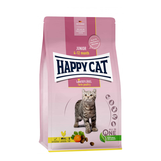 Happy Cat Junior Land Geflügel fiatal száraz macskatáp - baromfi - 1.3kg