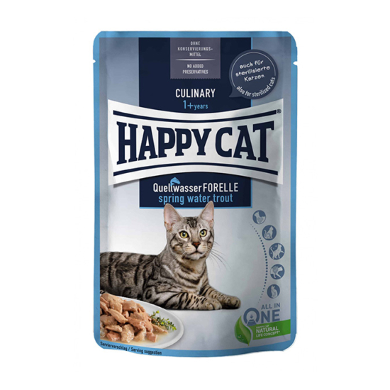 Happy Cat Pouch Culinary Quellwasser Forelle felnőtt nedves macskatáp - 24x85g
