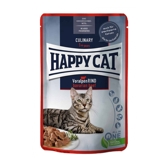 Happy Cat Pouch Culinary Voralpen Rind felnőtt nedves macskatáp - 24x85g