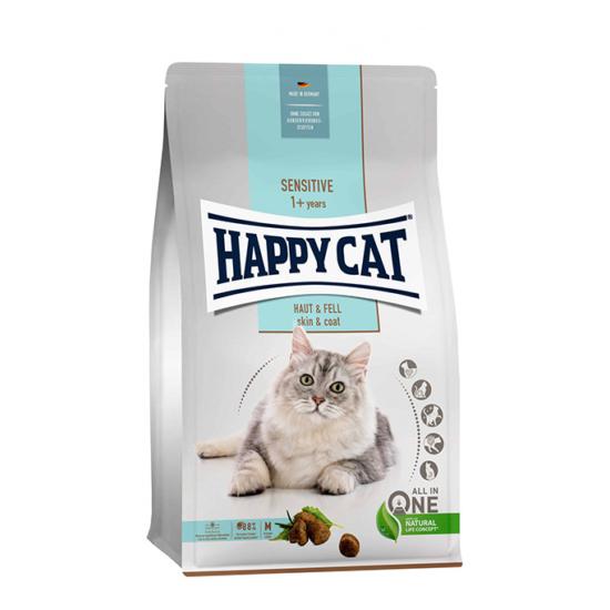 Happy Cat Sensitive Skin and Coat felnőtt száraz macskatáp - csirke - 1.3kg