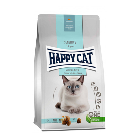 Happy Cat Sensitive Stomach and Intestinal felnőtt száraz macskatáp - kacsa, rizs - 1.3kg