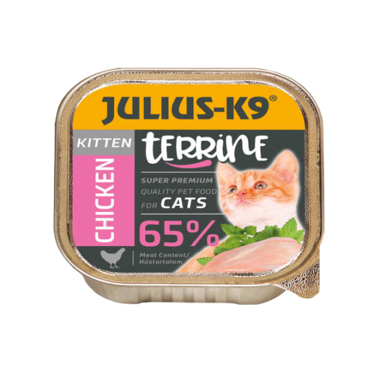 JULIUS-K9 Cat Terrine Kitten Chicken szuperprémium nedveseledel - csirke - 100g
