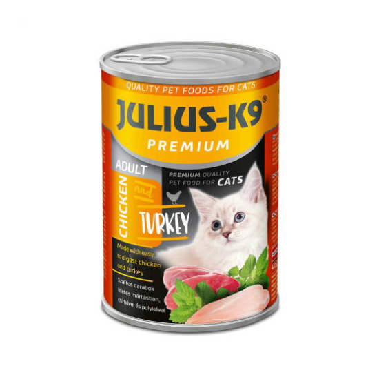 JULIUS-K9 Cats Chicken and Turkey Adult, prémium nedveseledel - csirke, pulyka - 415g
