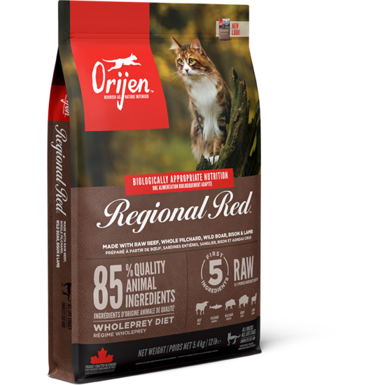 ORIJEN Regional Red gabonamentes száraztáp macskáknak - marha, vaddisznó, bárány, sertés és szardínia - 1.8kg