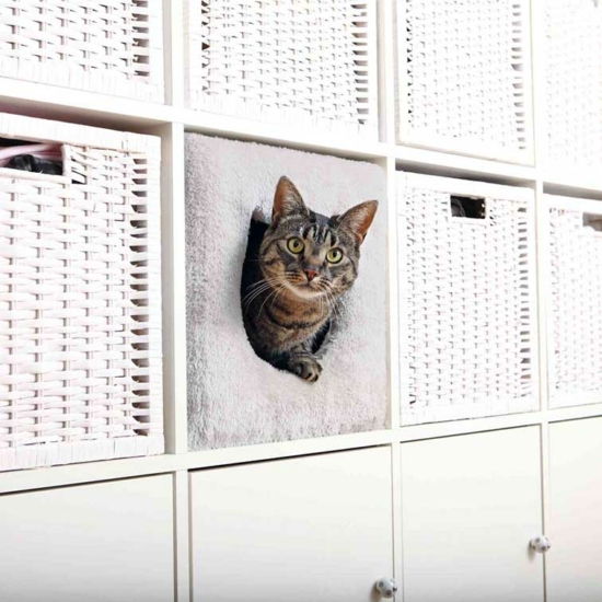 Trixie Cuddly polcos bújó IKEA Kallax polcrendszerekhez macskáknak - szürke - 33x33x37cm