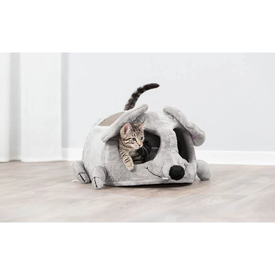 Trixie Junior Lucas Cuddly Cave játékkuckó macskáknak - szürke - 35x33x65cm