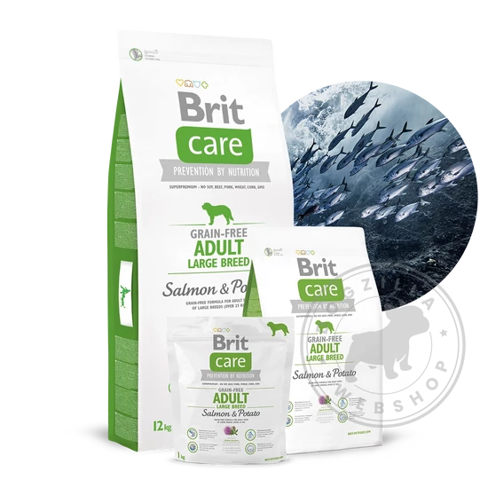 Brit Care GrainFree Adult Large gabonamentes kutyatáp lazac - többféle kiszerelésben