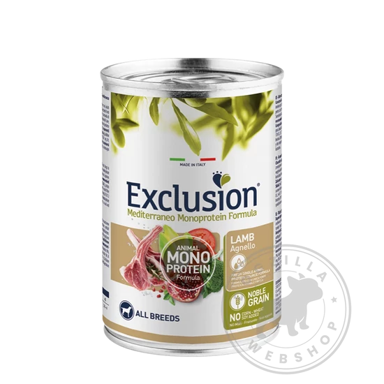 Exclusion Mono Protein Lamb Adult Noble Grain felnőtt kutyáknak, bárány - 400gr