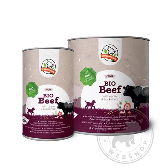 Farkaskonyha BIO Beef párolt menü - 70% marhahús