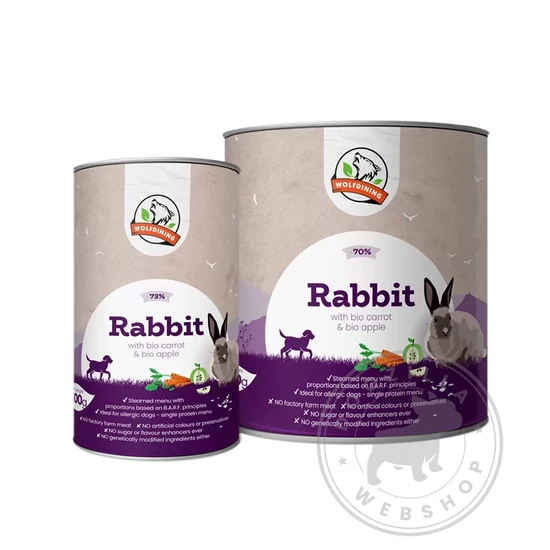 Farkaskonyha BIO Rabbit párolt menü - 73% nyúlhús