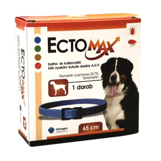 ECTOMAX kullancs- és bolhanyakörv kutya, kék 65cm A.U.V. 1X
