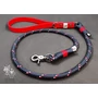 Kép 1/5 - GODDOG MEHIT 120cm kék-tricolor kötél póráz, heveder fogó - króm trigger karabiner